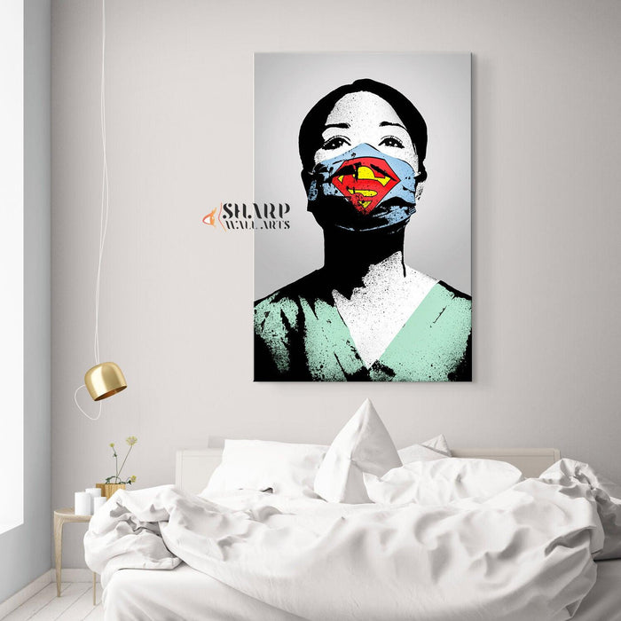 Banksy - Super Nurse Wall Art Canvas - SharpWallArts