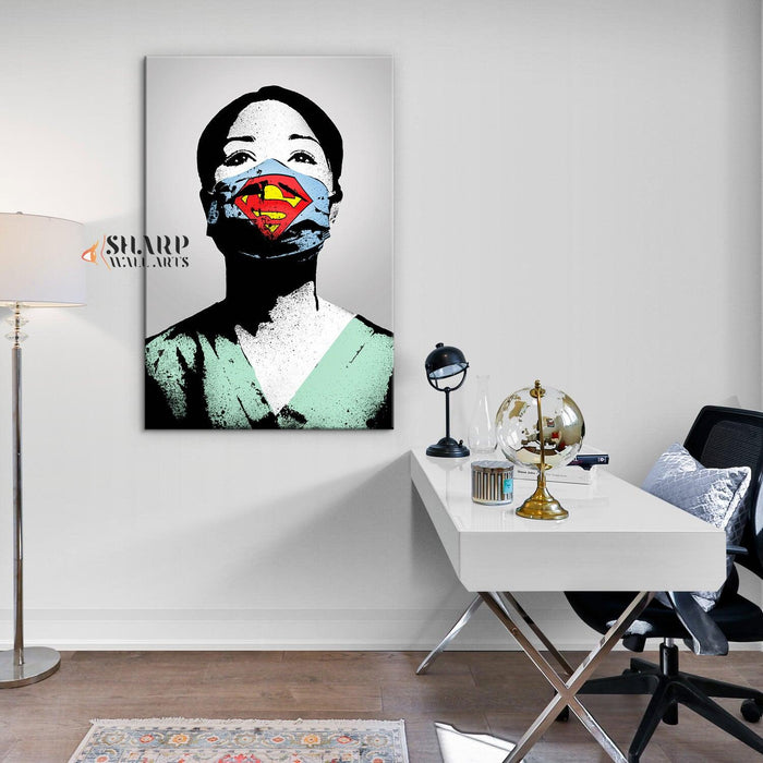 Banksy - Super Nurse Wall Art Canvas - SharpWallArts