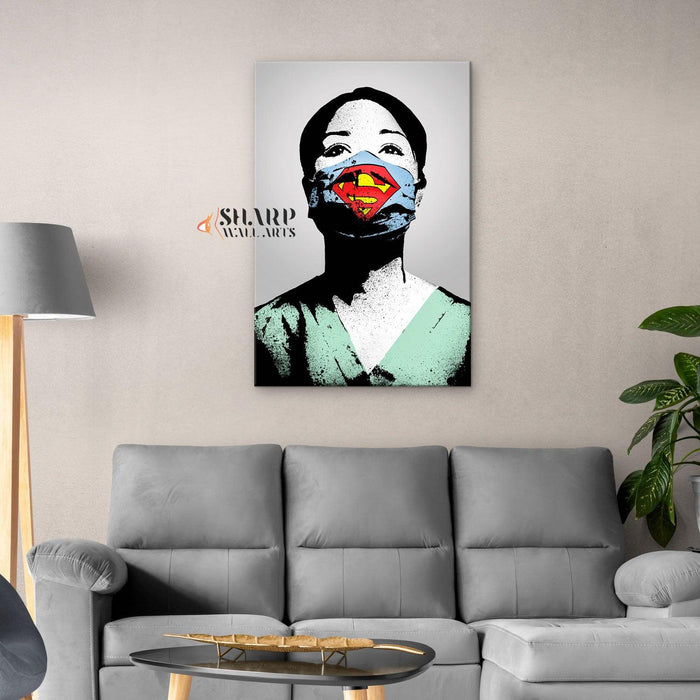 Banksy - Super Nurse Wall Art Canvas - SharpWallArts