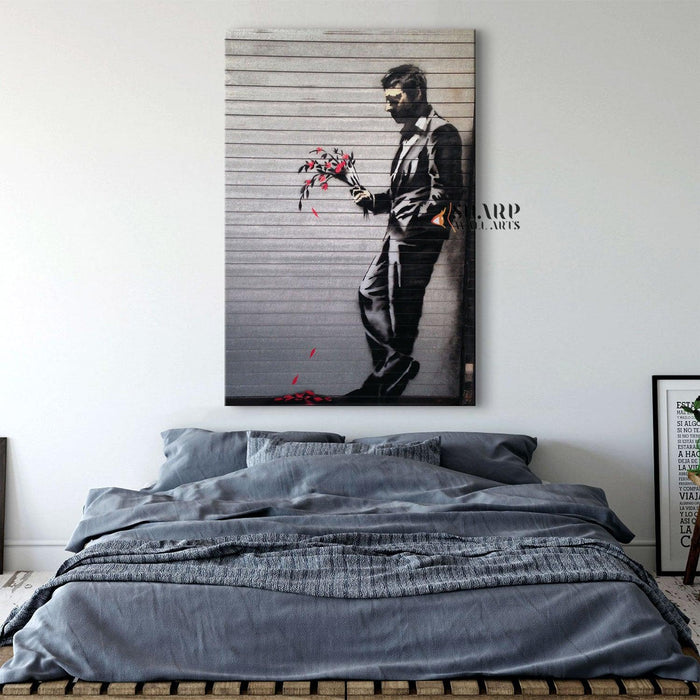 Banksy - Waiting In Vain At The Door Of The Club Wall Art Canvas - SharpWallArts