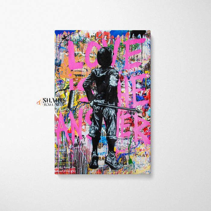 Banksy Boy Love Is The Answer Canvas Wall Art - SharpWallArts