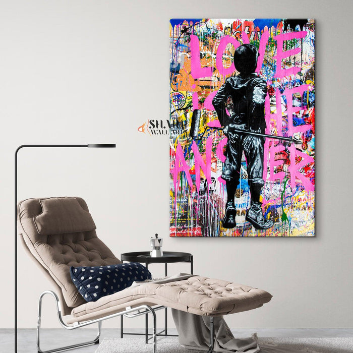 Banksy Boy Love Is The Answer Canvas Wall Art - SharpWallArts