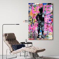 Banksy Boy Love Is The Answer Canvas Wall Art - SharpWallArts