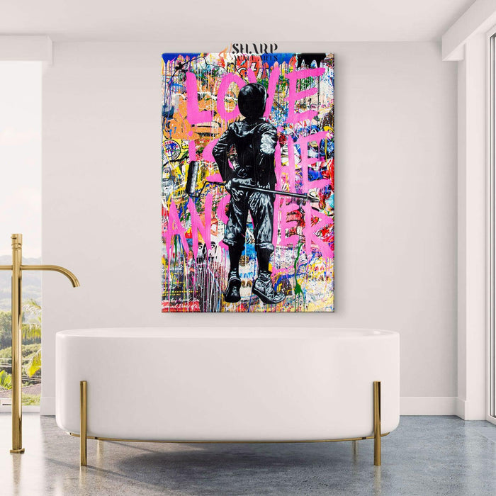 Banksy Boy Love Is The Answer Canvas Wall Art - SharpWallArts
