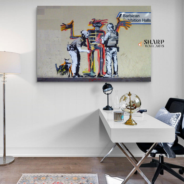 Banksy Jean Michel Basquiat Wall Art Canvas - SharpWallArts