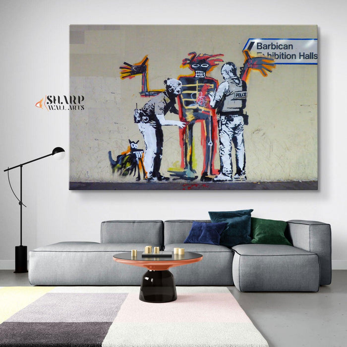 Banksy Jean Michel Basquiat Wall Art Canvas - SharpWallArts