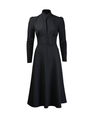 1970s Barbara Keyhole Dress - Black
