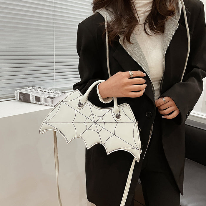 Bat Web Embroidery Shoulder Purse Bag