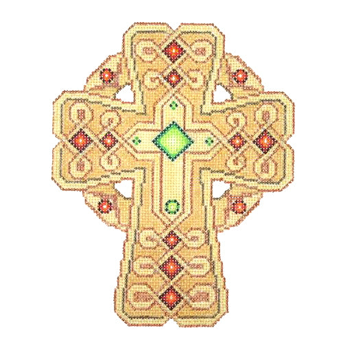 BB 2877 - Cross - Gold & Copper with Red & Green Jewels