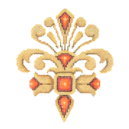 BB 2940 - Fleur de lis - Gold with Red Jewels