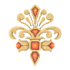 BB 2940 - Fleur de lis - Gold with Red Jewels