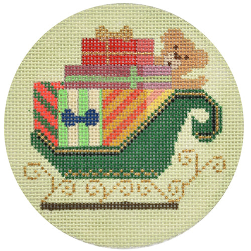 BB 6191 - Green Sleigh Ornament