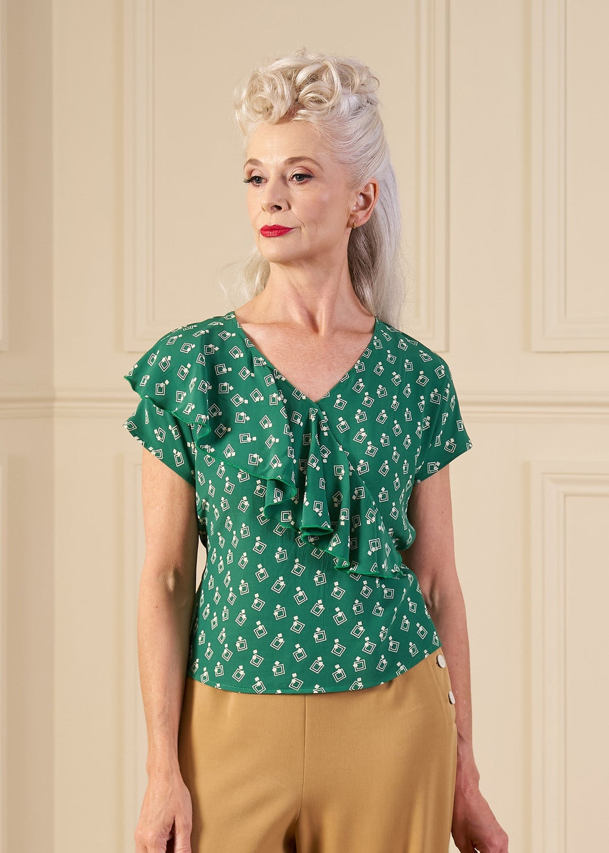 1930s Belle Blouse - Dia Deco Emerald