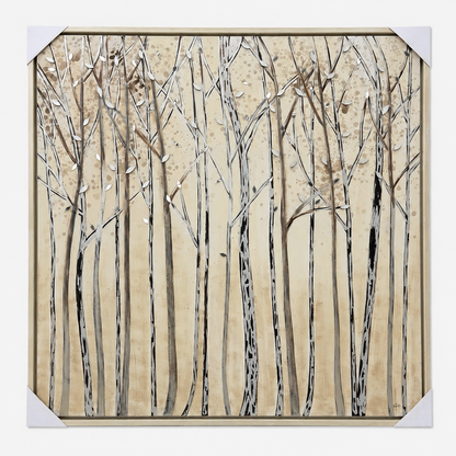Birch grove textured canvas in neutral tones
