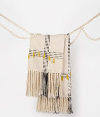 black and white woven throw
