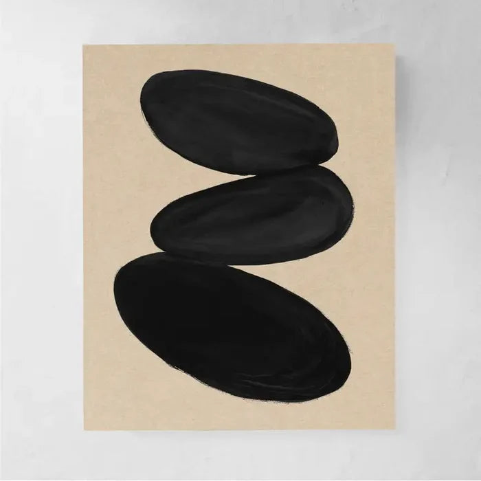 Black & Beige Abstract Print