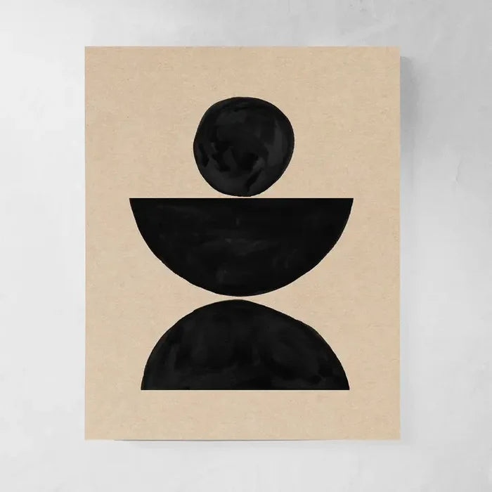Black & Beige Abstract Print