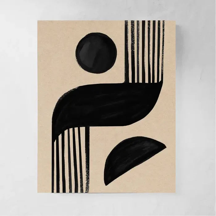 Black & Beige Abstract Print