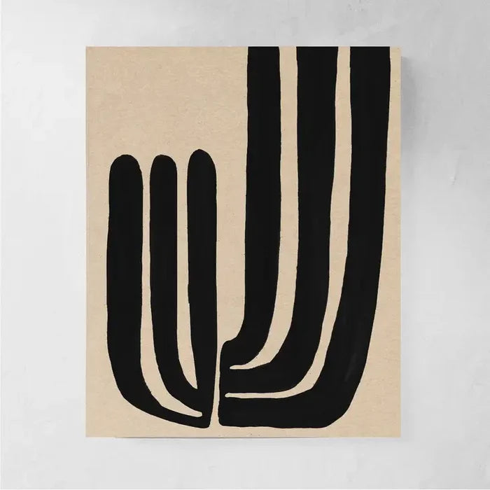 Black & Beige Abstract Print