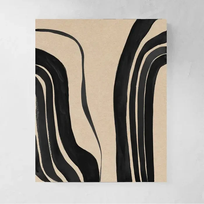 Black & Beige Abstract Print
