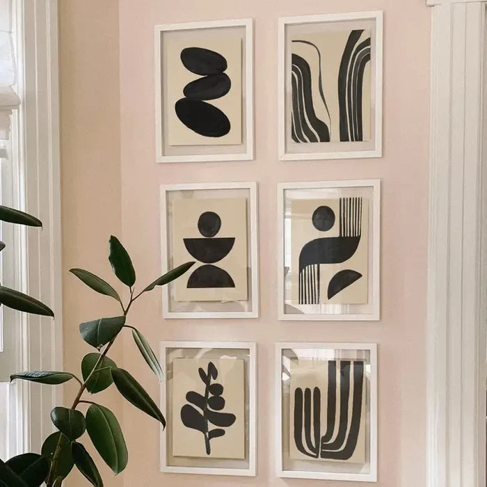 Black & Beige Abstract Print