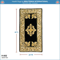 Black Rectangular Hearth Rug