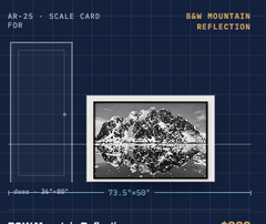 Black & White Mountain Reflection Photography — Black Frame