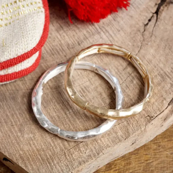 Boho Stretchy Raw Textured Bracelet