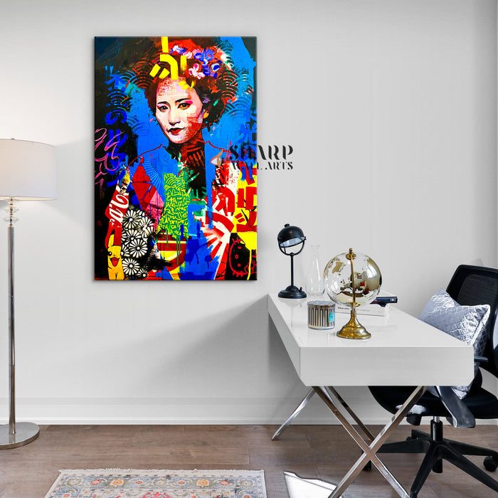 Chinese Woman Portrait Canvas Wall Art