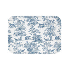 Chinoiserie Bath Mat Exotic Tiger Jungle Blue
