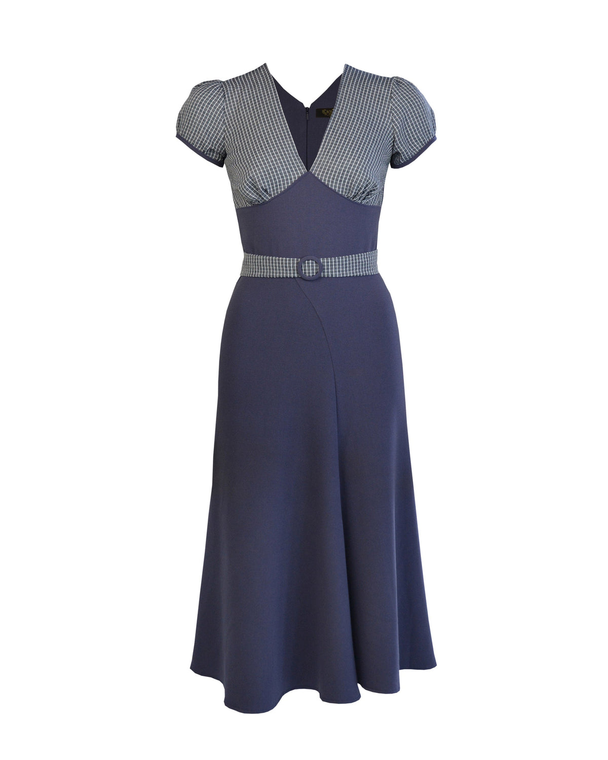 1930s Connie Dress and Crop Jacket - Steel and Check