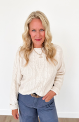 Cream Cable Knit Sweater