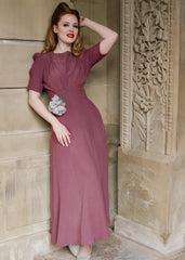 1940s 'Girl Friday' Midi Dress - Plum