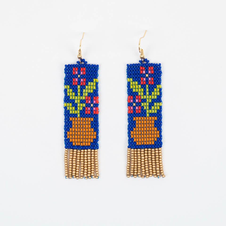 Flower Pot Fringe Earrings