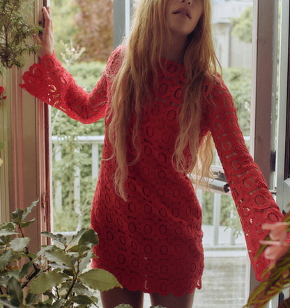 The Eliza Mini Dress - Poppy Lace