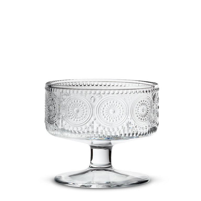 Embossed Circle Pedestal Small Bowl