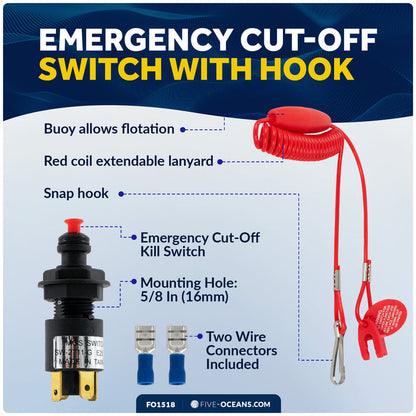 Emergency Cut-Off Switch, 12V - FO1518 - Five Oceans