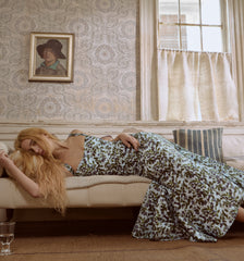 The Marietta Dress - Blue Pressed Flowers