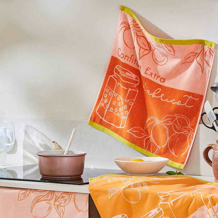 French terry towel - Cotton - Square - Apricots Delights | Coucke