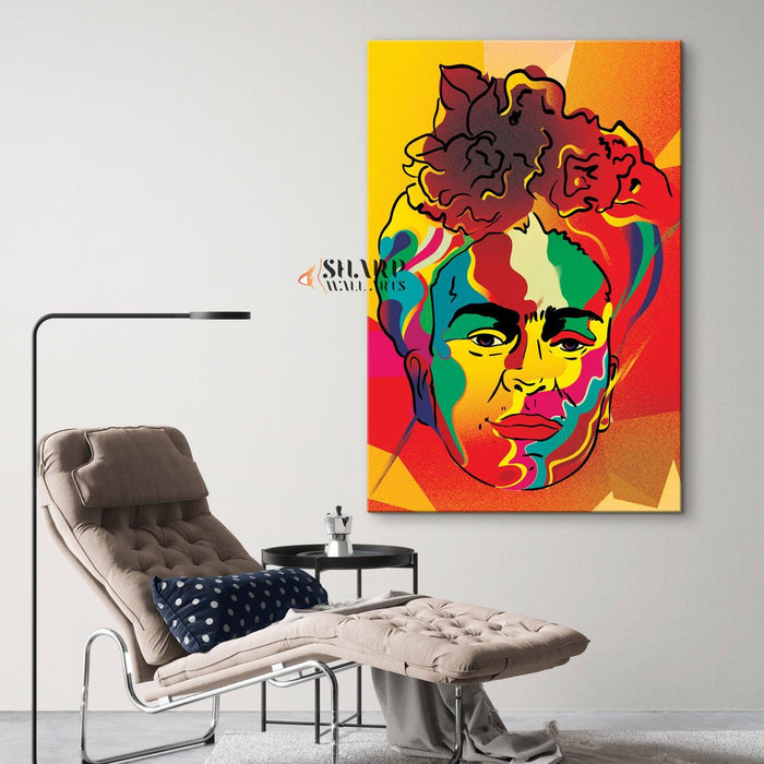 Frida Kahlo Portrait Watercolor Wall Art - SharpWallArts