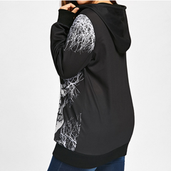 Gamiss Plus Sized  Skull Printed Pull Over Hoodie