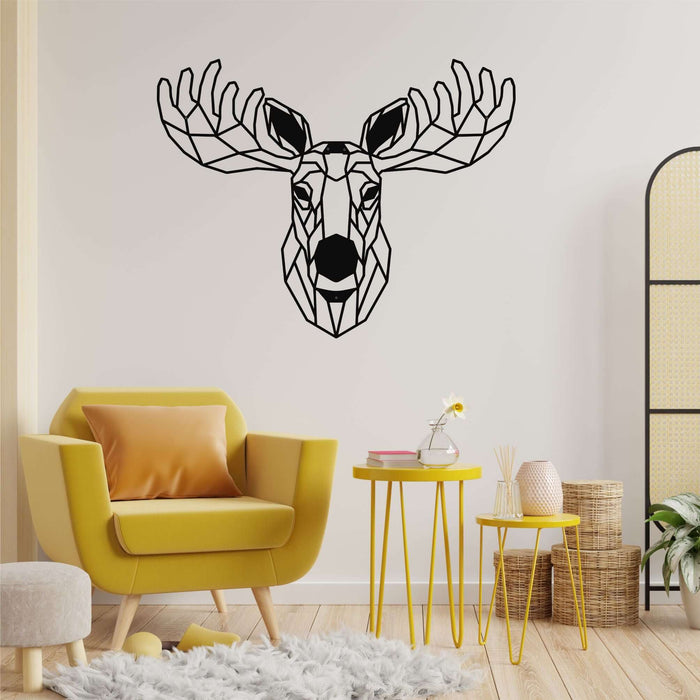 Geometric Moose Metal Wall Art - Decor available at Dekadron for $74.90