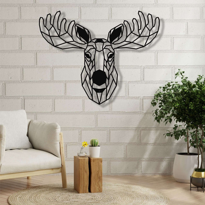 Geometric Moose Metal Wall Art - Decor available at Dekadron for $89.90