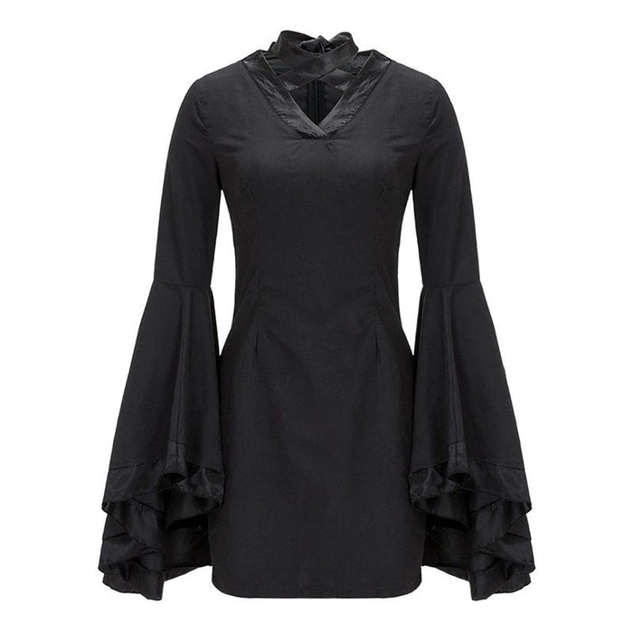 Gothic Flare Long Sleeve Dress