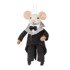 Groom Mouse Ornament in Tuxedo