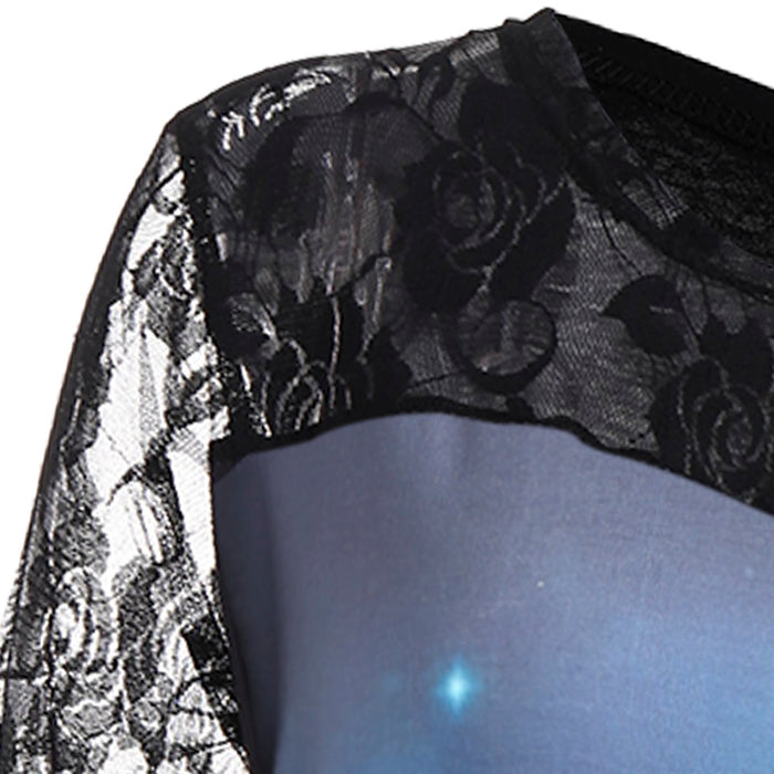 Halloween Night Lace Panel Shirt