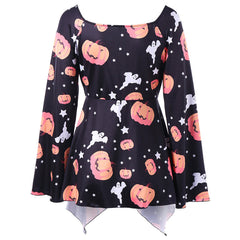 Halloween Pumpkin Print Shirt