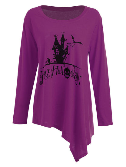 Happy Halloween Long Asymmetric T-shirt