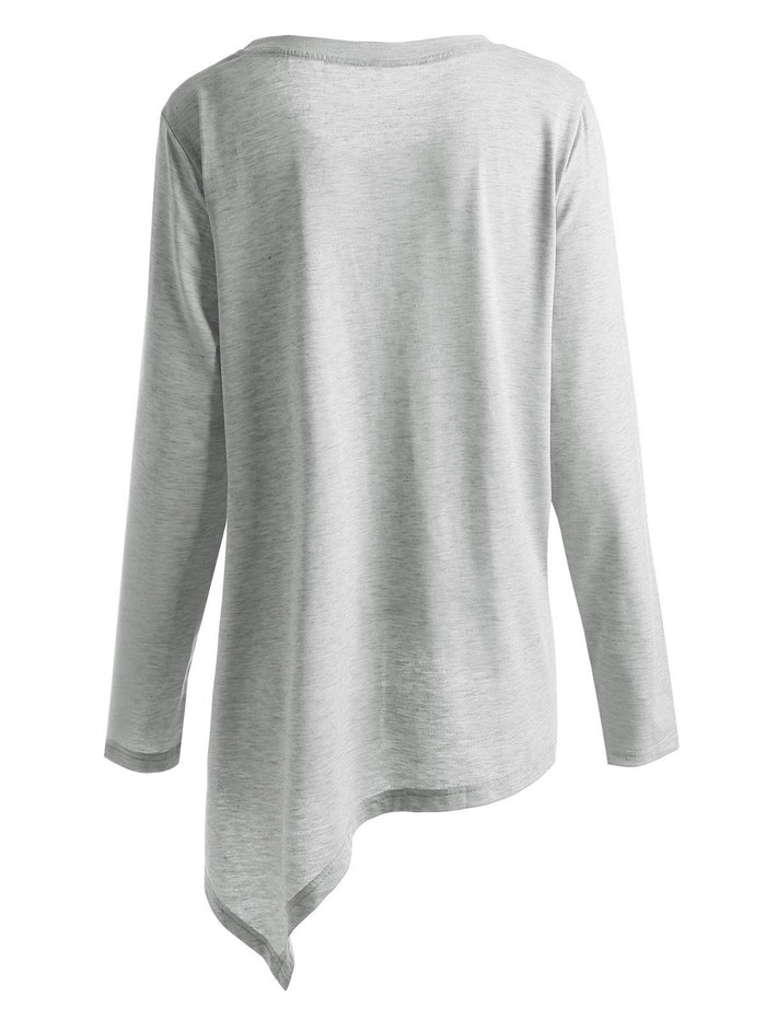 Happy Halloween Long Asymmetric T-shirt