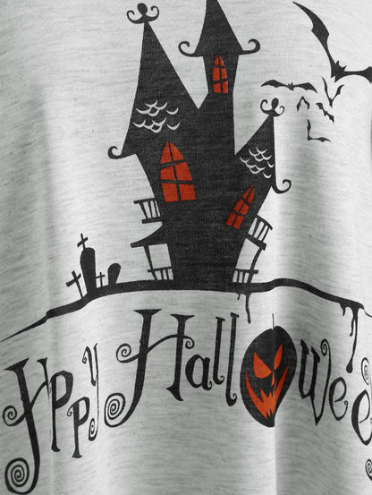 Happy Halloween Long Asymmetric T-shirt
